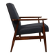 Vintage armchair natural wool blue marin modern design by H.Lis