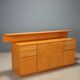 Vintage buffet in burl wood with a top section, Italian design from the 1980s.