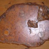 Tripod coffee table in elm burl