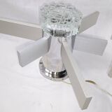 Pair of vintage Italian chrome and glass wall lights, 1960s Sciolari.