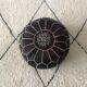Moroccan-style chocolate leather Pouf