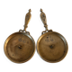 Pair of hand candlesticks "Rat de cave" in brass - Late 19th century
