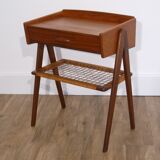 Vintage teak and rattan bedside, 1960