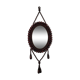Miroir vintage bohème en perles de bois