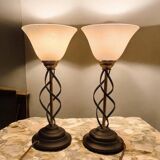 Lampe massive vintage (paire de 2)