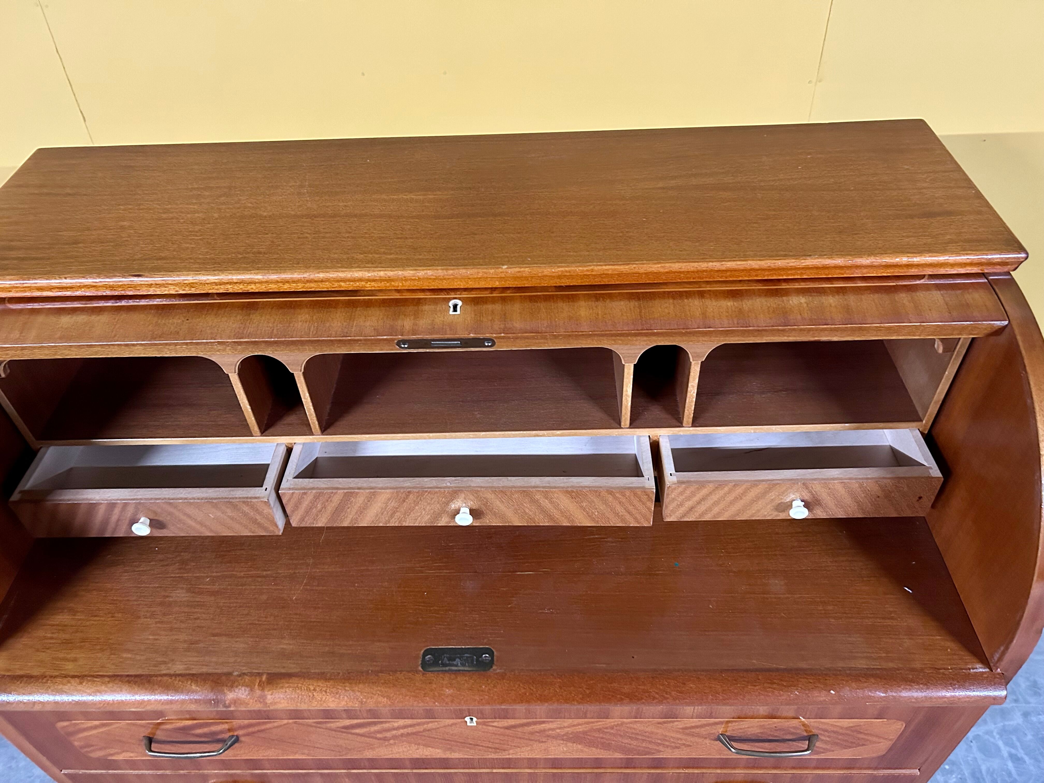 Swedish vintage roll-top desk by Egon Ostergaard, 1960s