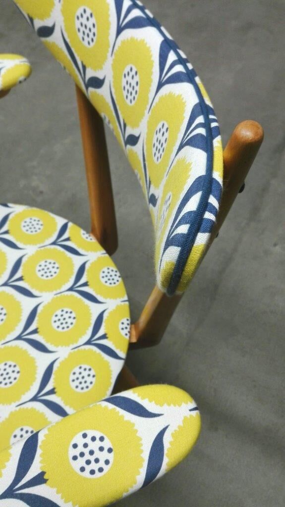 Blond wooden chair scandinavian style of the 1960s