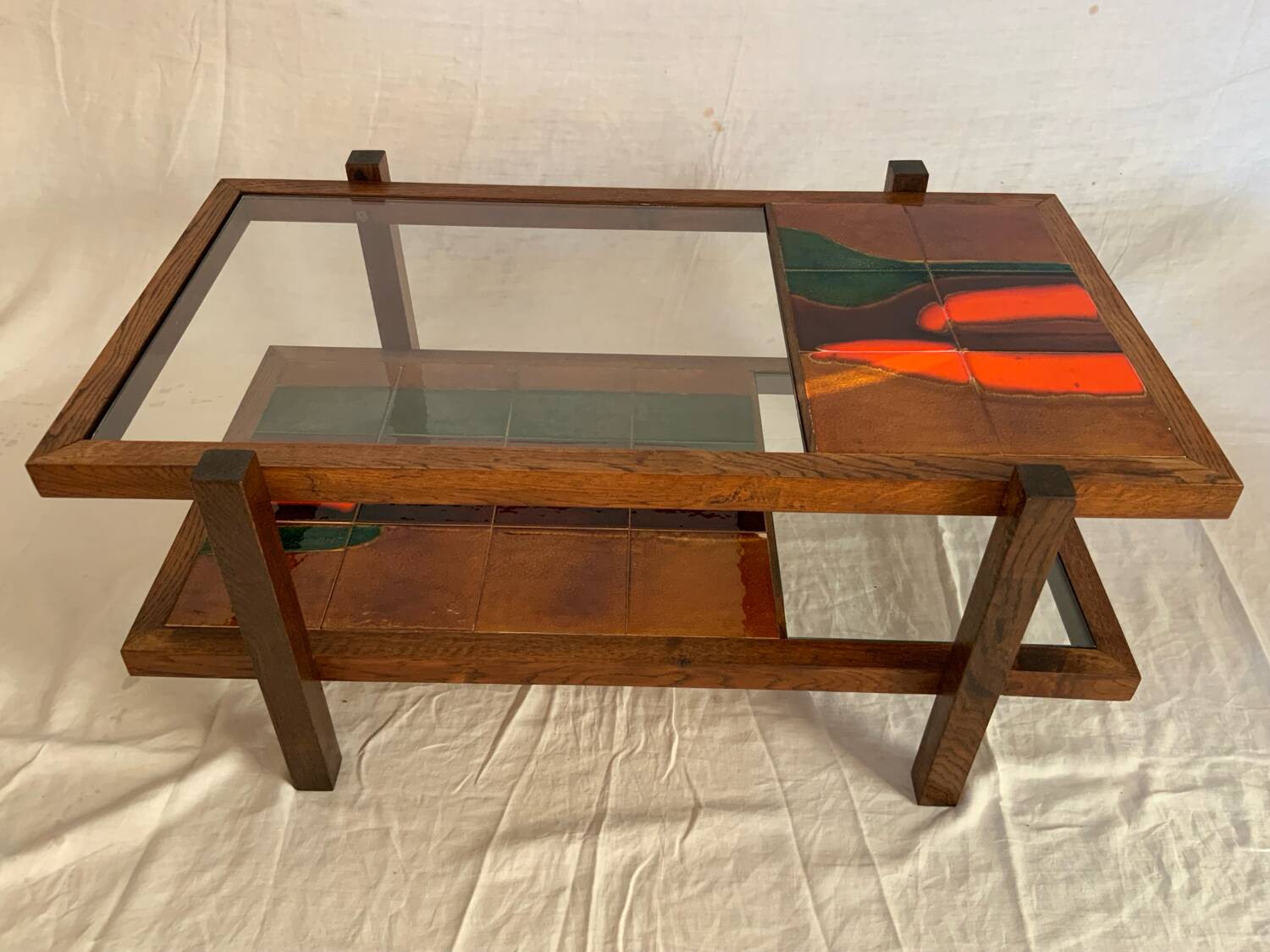 Ceramic and glass coffee table