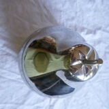 70's pear ice bucket in metal chrome collector
