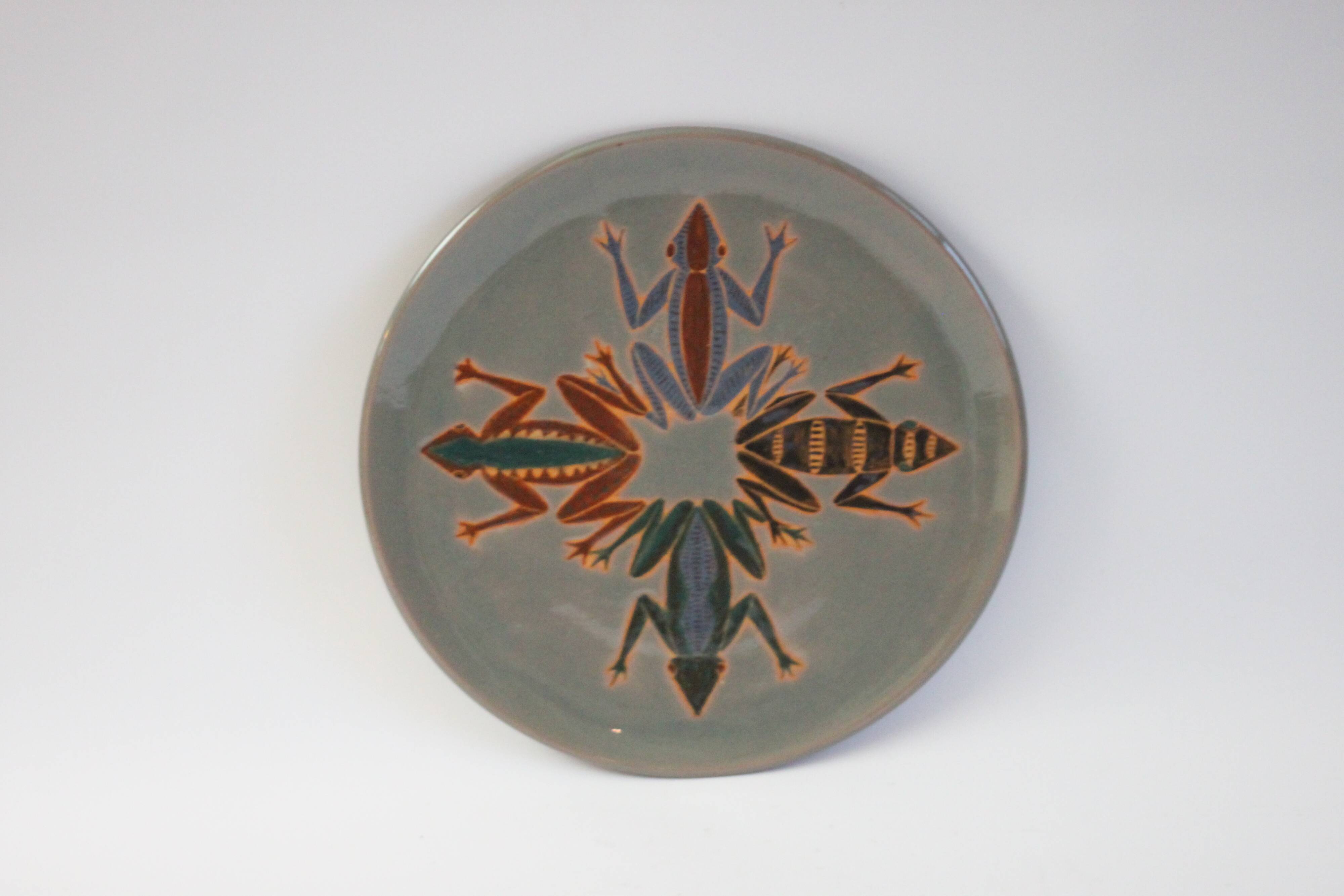Ceramic plate by Nzouala Fidele, Ecole des arts, Brazzaville Congo 1960s