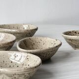 5 coupelles en grès pyrite tacheté