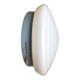 Art Deco White Glass Round Ceiling or Wall lamp