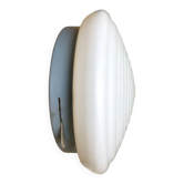 Lampe de plafond ou murale ronde en verre blanc Art Déco