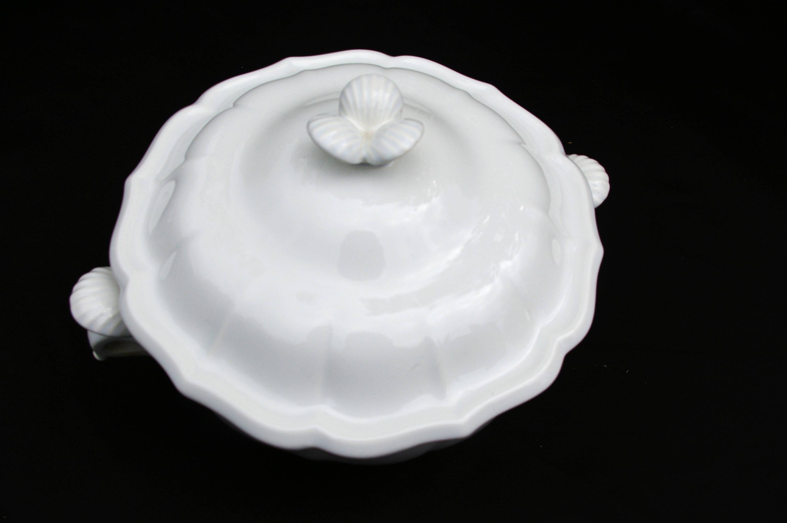 Tureen in white Gien earthenware Louis XV model