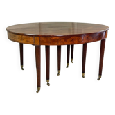 Table Louis XVI en acajou de Cuba, 9 pieds, environ 8m déployée, fin du XVIIIème siècle