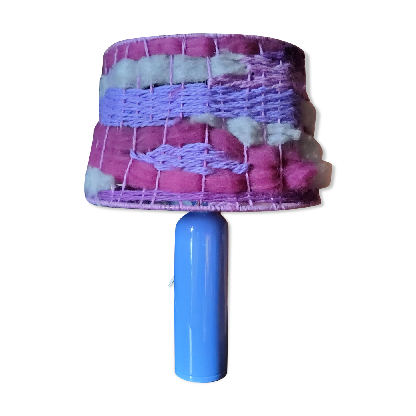 Digoin sandstone lamp from the 70s wool lampshade