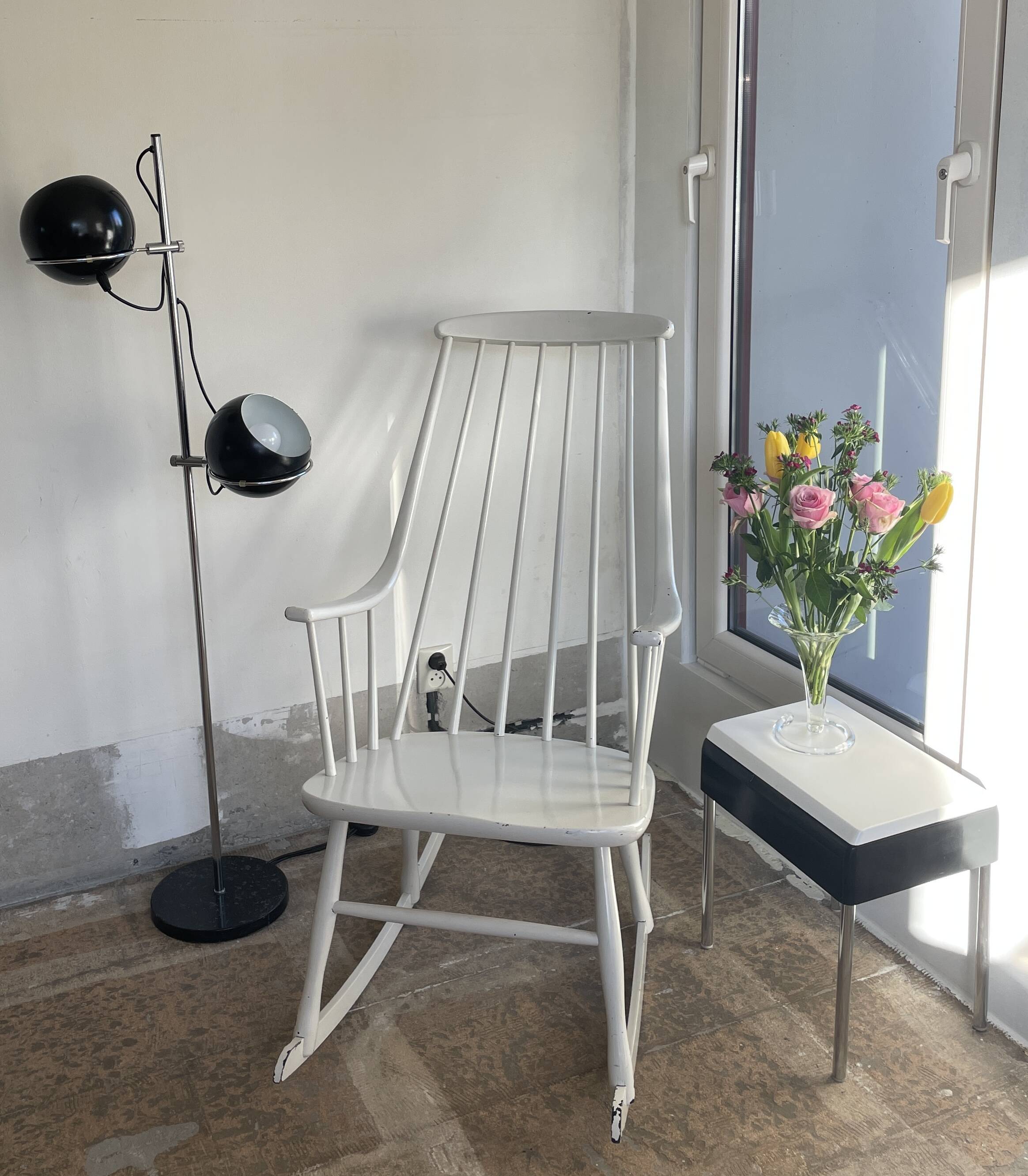 White Grandessa rocking chair by Lena Larson for Nesto
