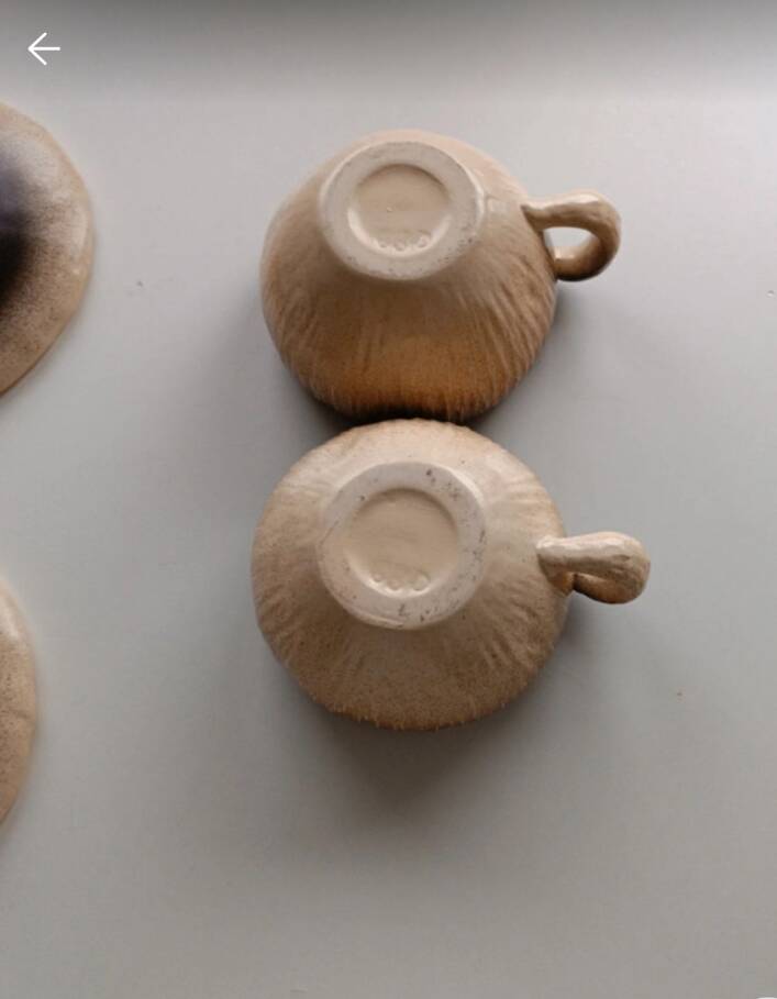 Breakfast service Bruno Dose + egg cup – Poterie du Breuil, Sar