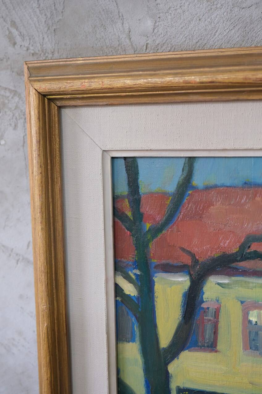 Sigvard Holmqvist, Swedish Modern Oil Painting, 1960s, Framed