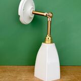 Vintage tulip wall light in white opaline