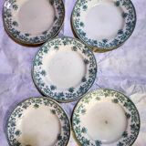 5 flat plates green iron earth earthenware from st amand