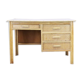 Desk in rattan and caning