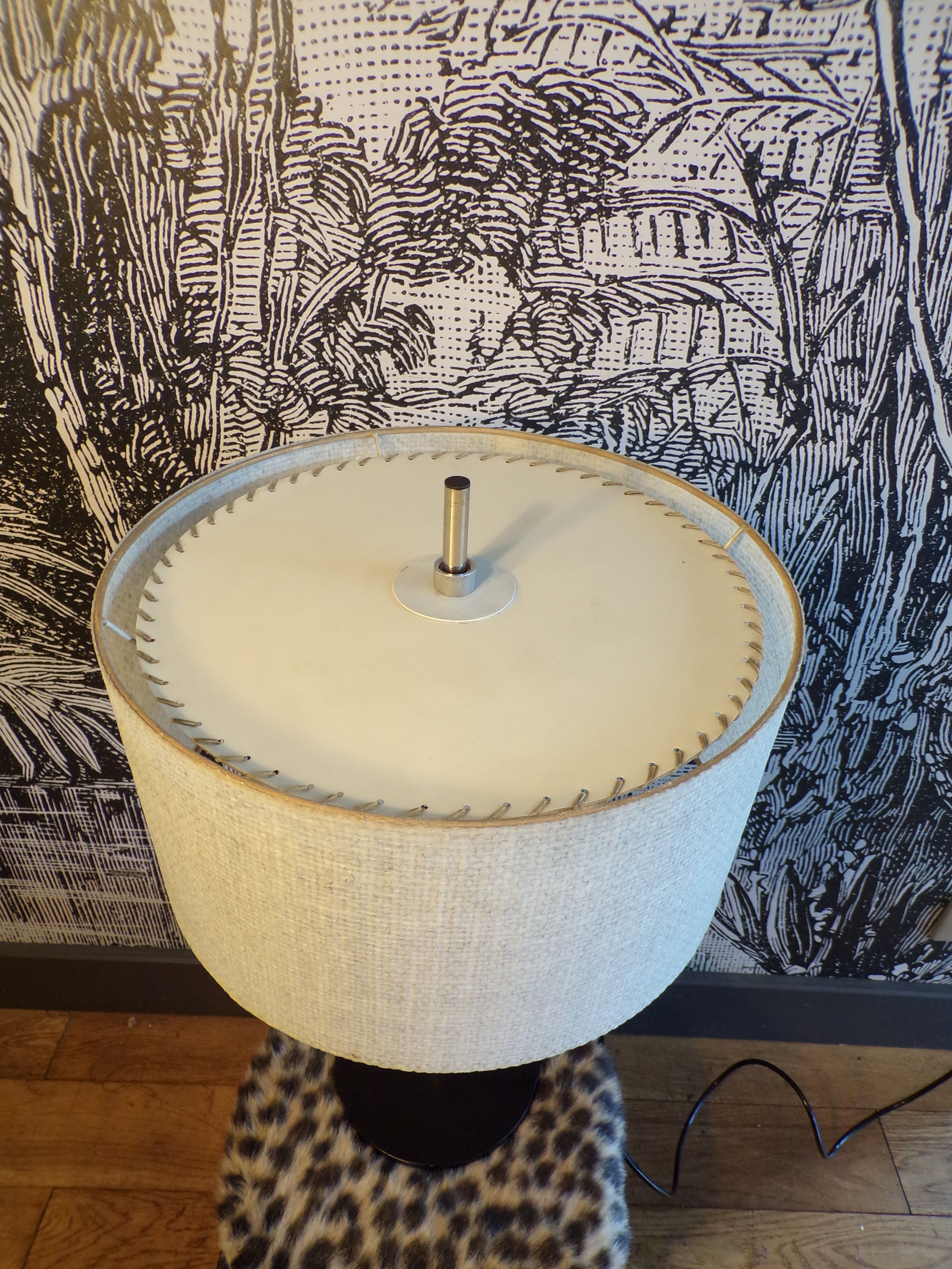 Table lamp 1970 with fiber shade