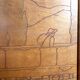 Pyrographed Screen, Mediterranean Medieval Town, Art Nouveau/Deco, 1930