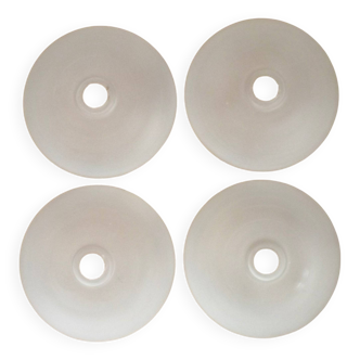 Set of 4 French Vintage Retro White Opaque Glass Replacement Shades 248