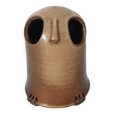 Zoomorphic ceramic candle holder / tealight holder Owl Signed Jean Yves Chevilly