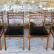 Set of 4 scandinavian chairs in blond teak and black skai 60s