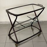 Cesare Lacca 1950 Italian Bar Cart with Brass Wheels