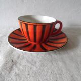 Cup and saucer sarreguemine