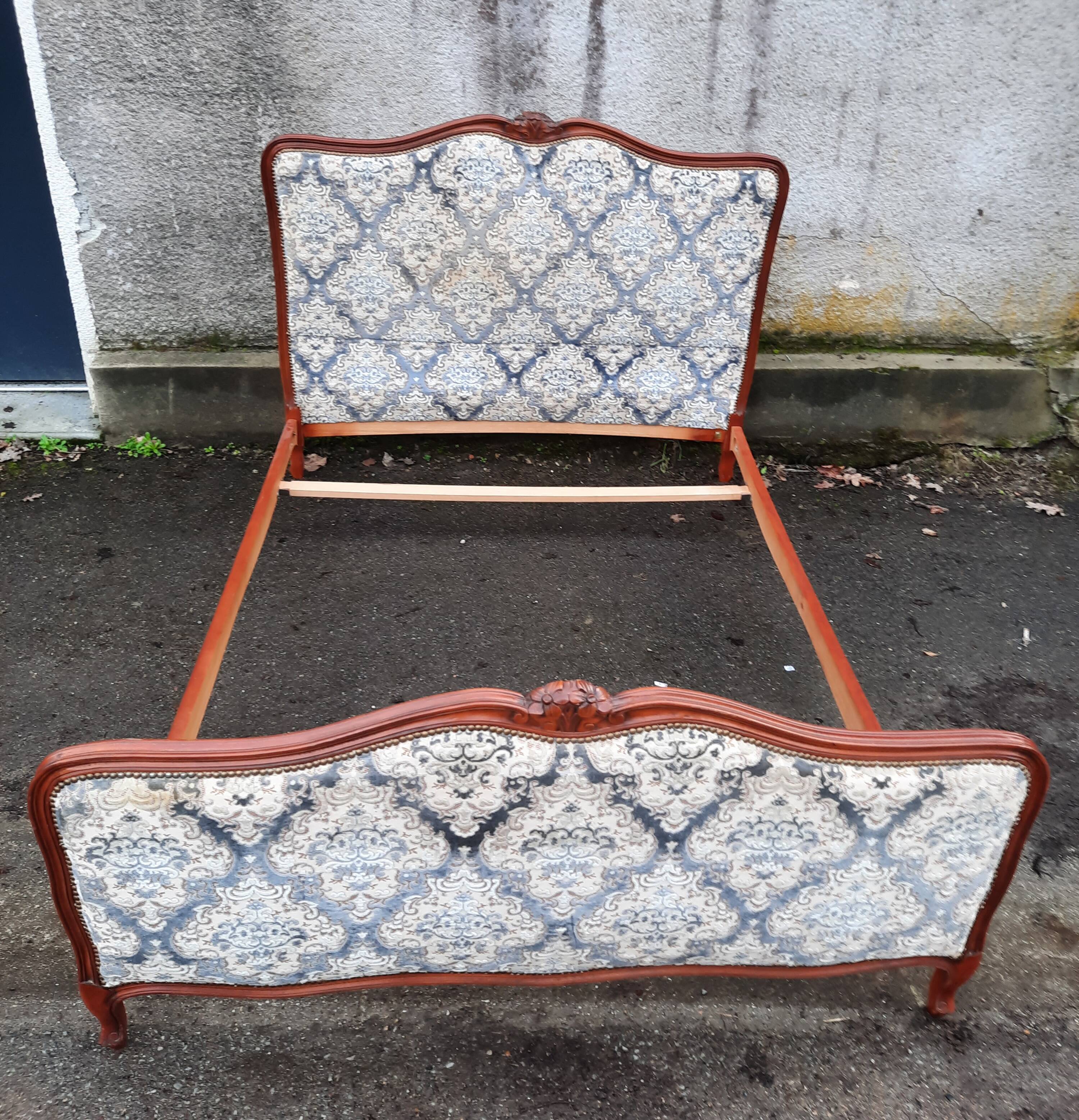 Louis XV style upholstered bed