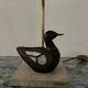 Artifex lamp with cloisonné wooden birds and travertine from the 1960s-70s.