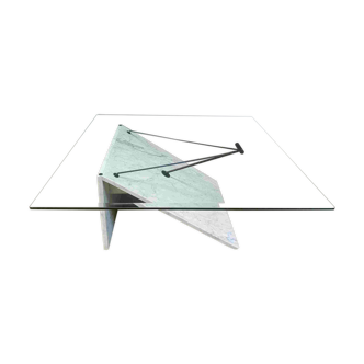 Postmodern italian marble coffee table, 1980s