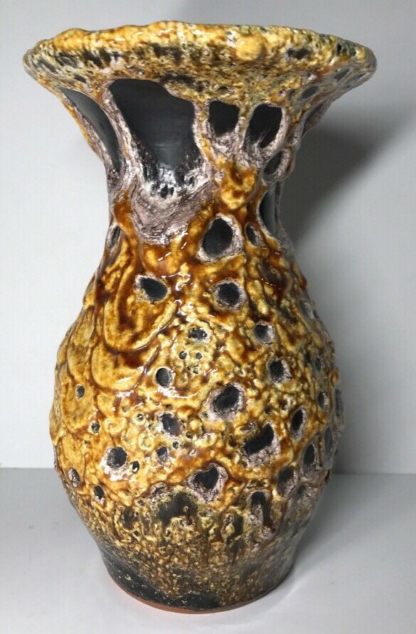 Enamels honey vintage ceramic vase