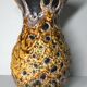 Enamels honey vintage ceramic vase