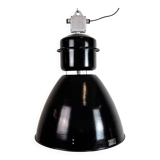 Large Black Industrial Factory Pendant Lamp from Elektrosvit, 1960s