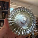 Pair of Vintage Round Glass Candle Holders