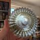 Pair of Vintage Round Glass Candle Holders
