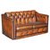 Canapé Chesterfield cuir restauré Art Déco vers 1920