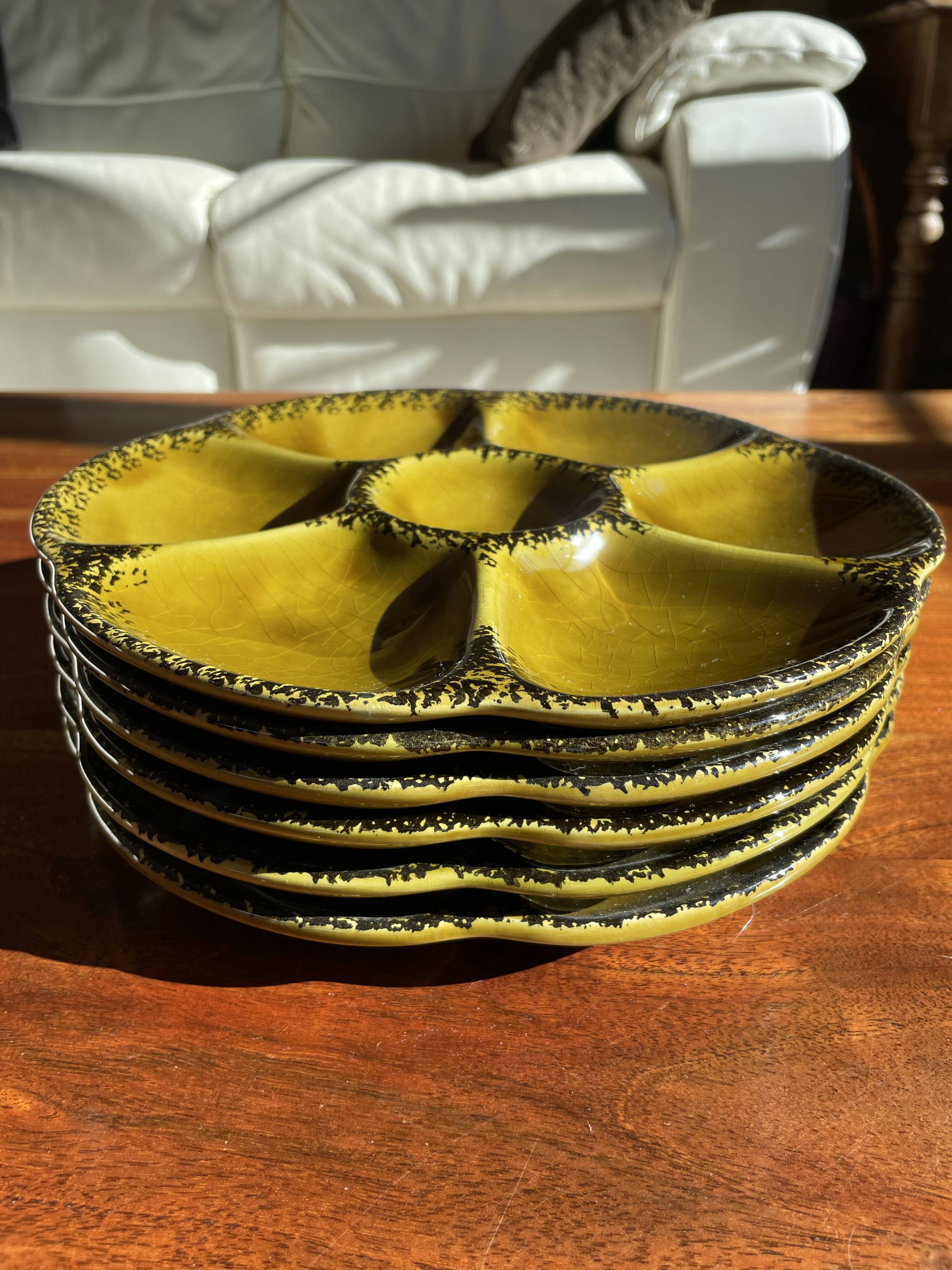 Set of 6 Gien oyster plates
