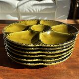 Set of 6 Gien oyster plates