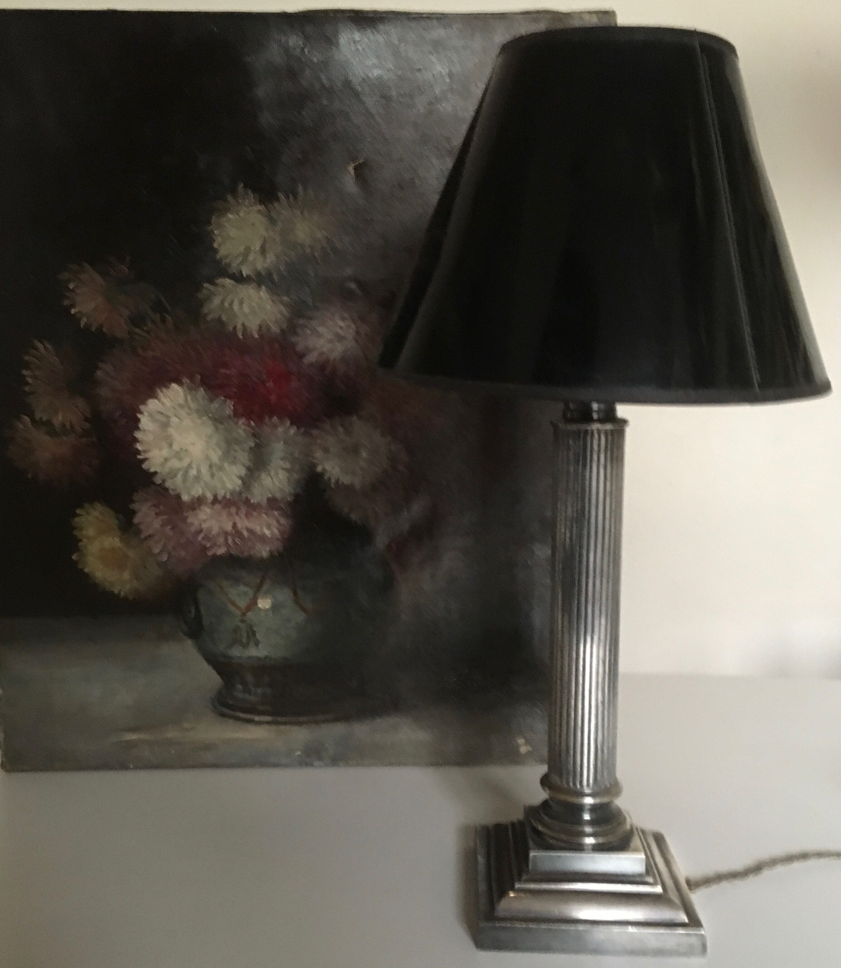 lamp column neoclassical greek revival in bronze silver years 60s