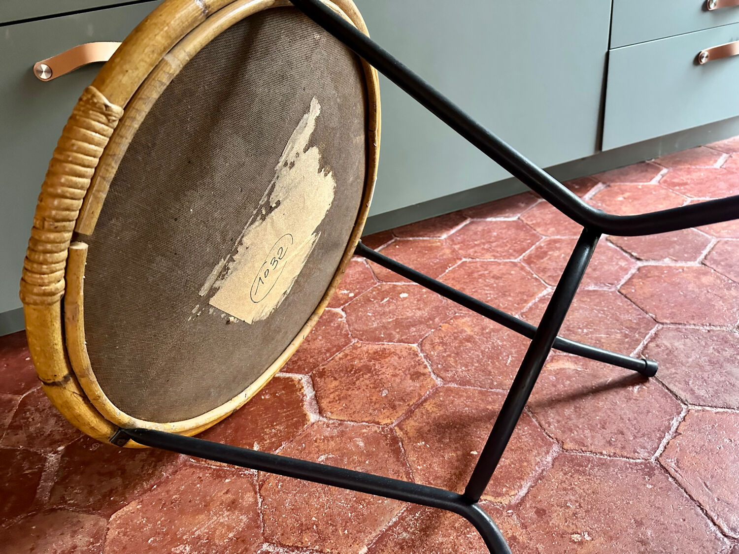 Vintage rattan side table