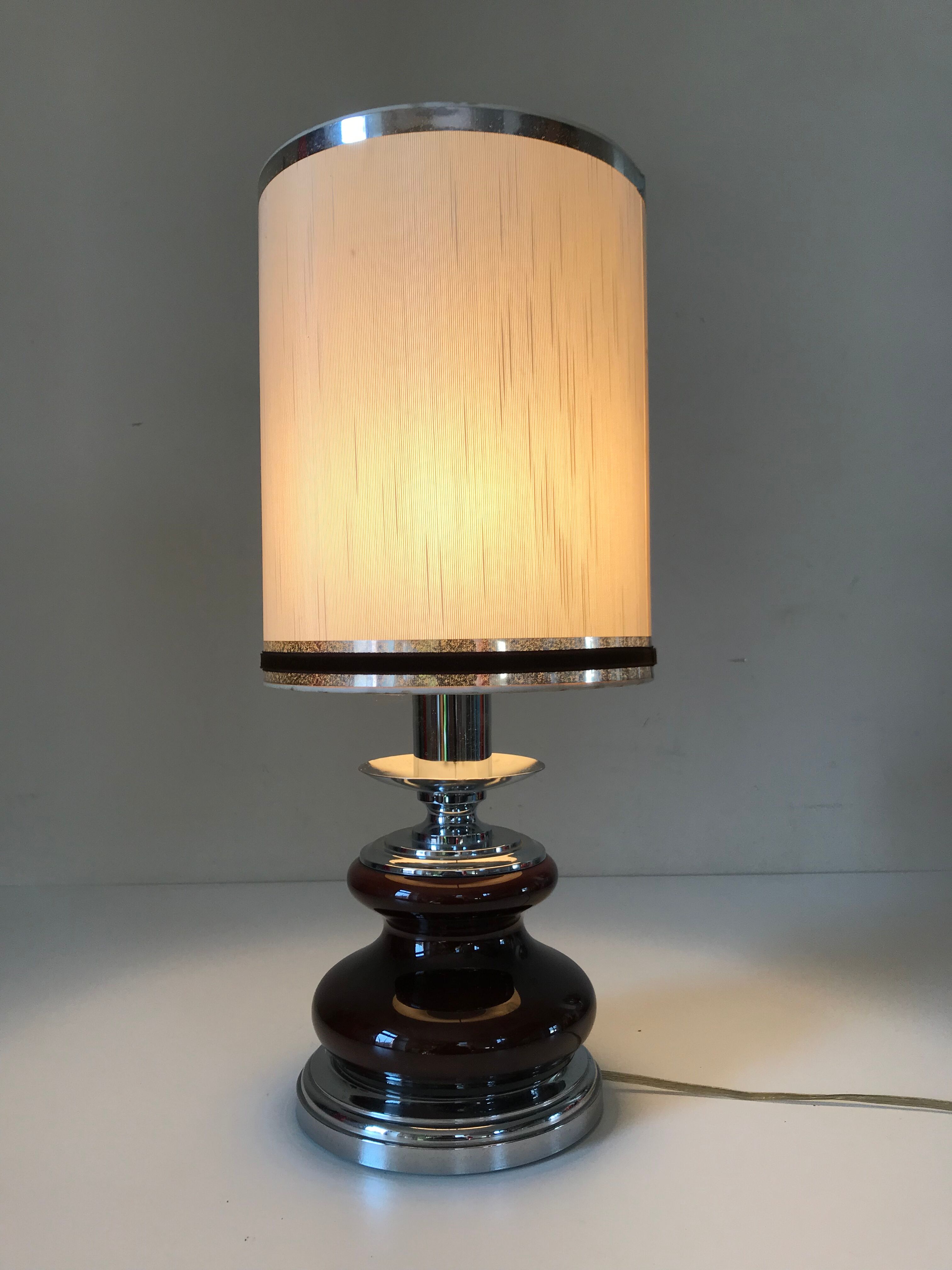 Vintage brown ceramic lamp 70