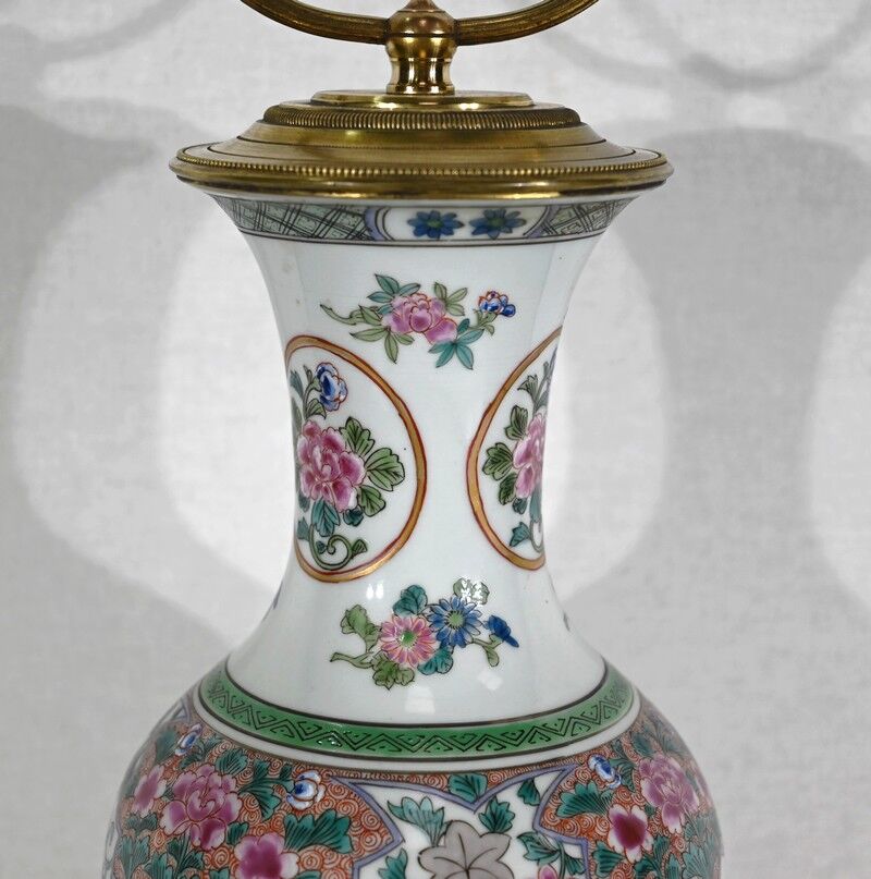 Porcelain lamp of china and brass – early twentieth century