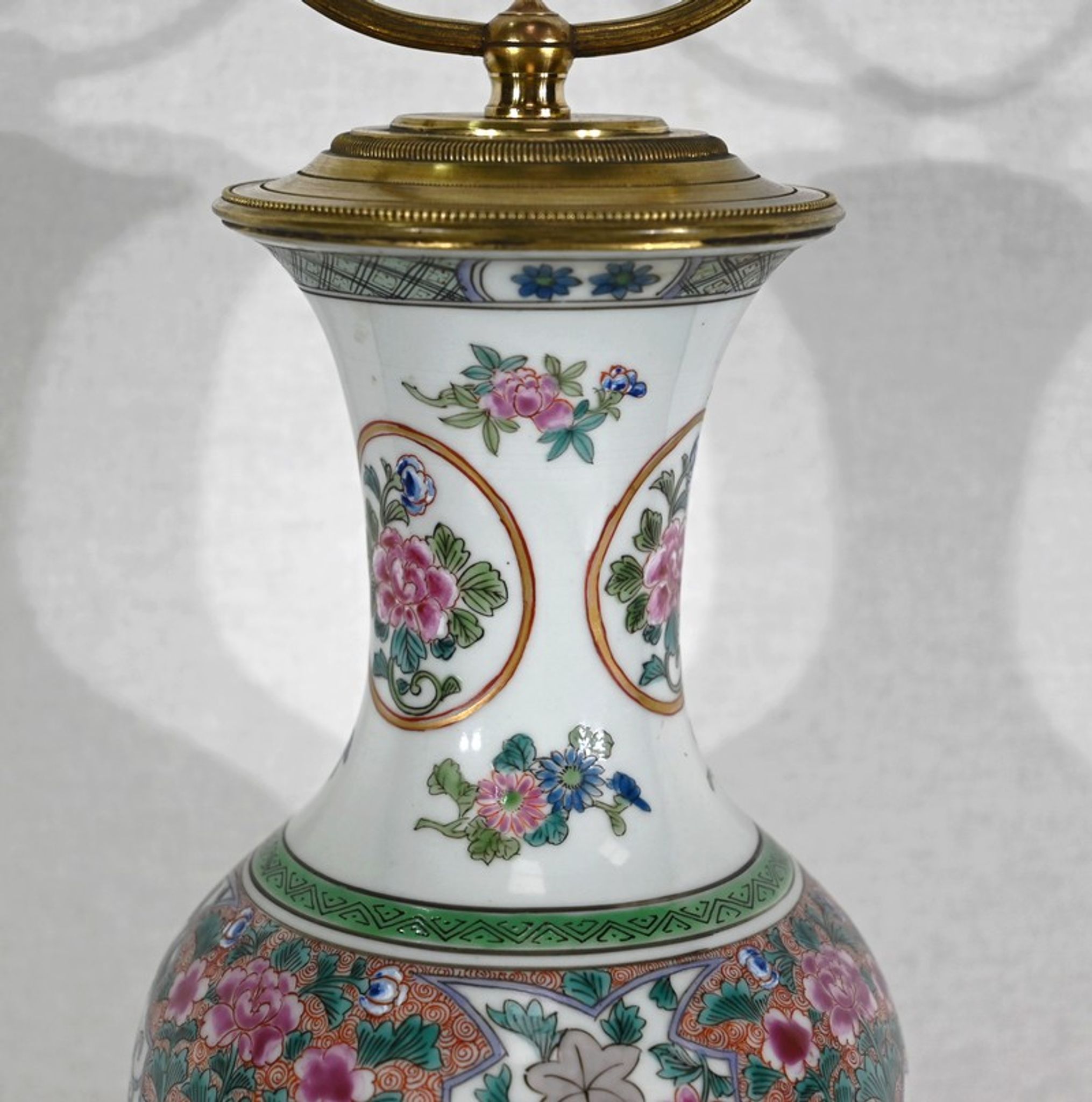 Porcelain lamp of china and brass – early twentieth century