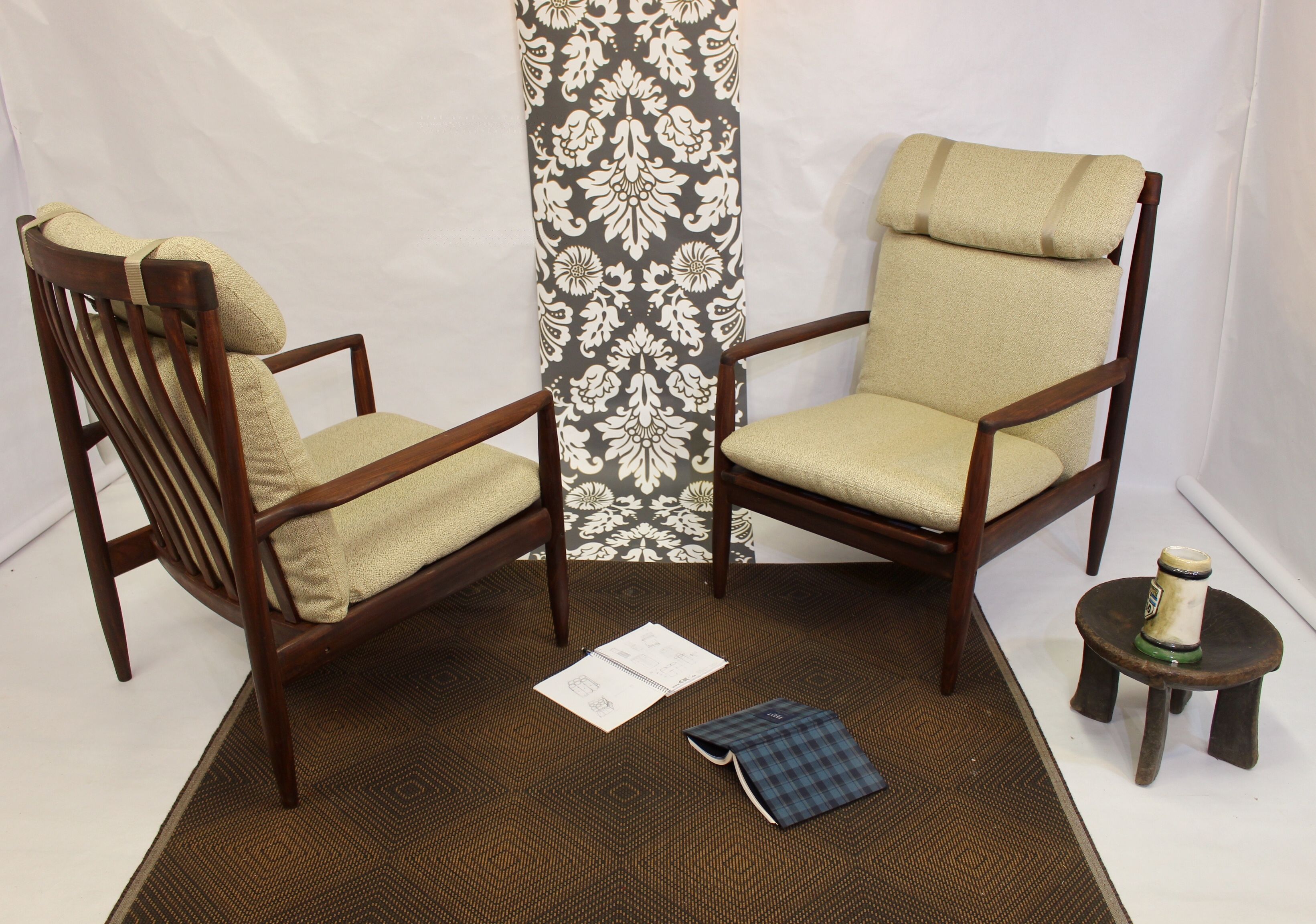 Pair of armchairs by Grete Jalk 1960 Denmark.